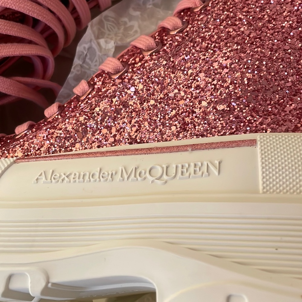 Rose pink glitter sneaker book